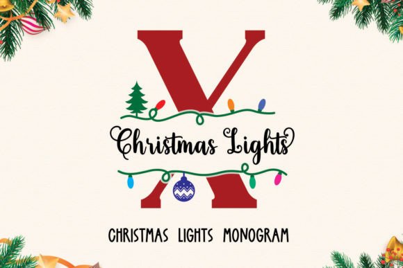 Christmas Lights Monogram: A Festive Typeface for Charming Designs